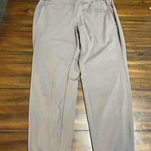 Women’s Beige designer joggers with zipper pockets